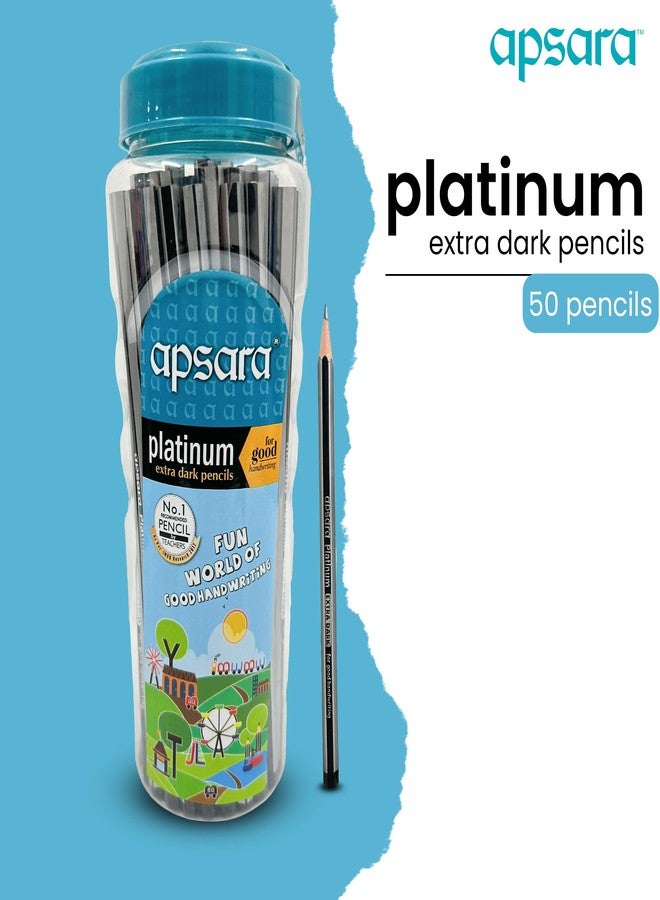Apsara Platinum Pencil Jar, Smooth Writing & Non-Slip Grip, Quality Wood, Easy Sharpening, Convenient for Students, Professionals (Pack of 50) - Image 3